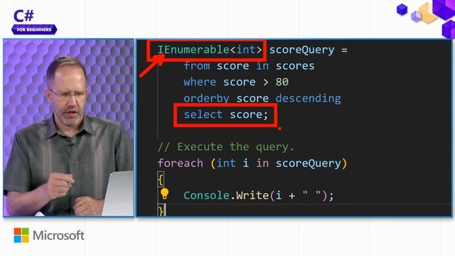 16 - LINQ Query Expressions From, Where, Orderby, and Select [Pt 16] ｜ C# for Beginners