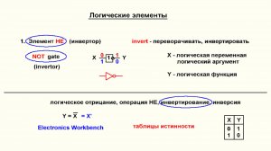 Видеоурок 1.2. Элементы НЕ. Часть 1