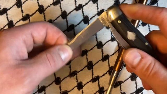 Great Eastern Cutlery Tidioute Bayou Trapper 888222 Ace Of Spades Black Linen Micarta Slip Joint GE