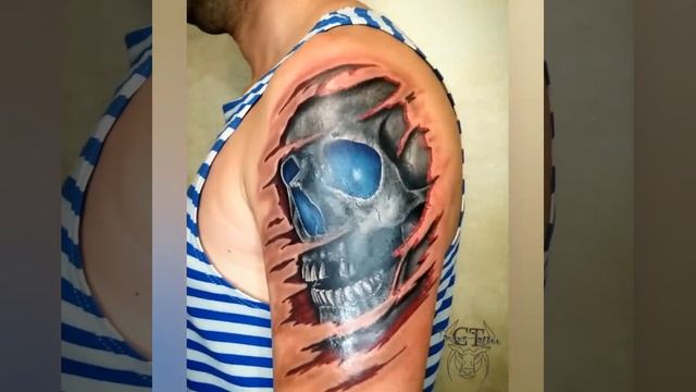 перекрытие тату череп Cover-up tattoo skull смотреть онлайн