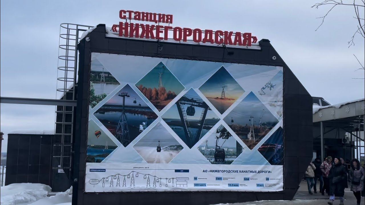 Нижегородская канатная дорога связывающая два города, Нижний Новгород- Бор. смотреть онлайн