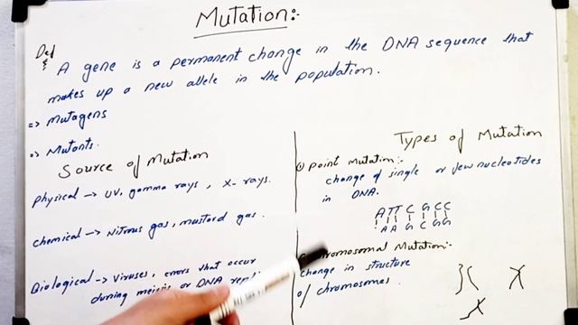 Mutation and its types in hindi|sources of mutations|Point mutation and Chromosomal mutation| смотреть онлайн