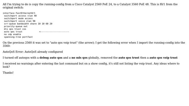 DevOps & SysAdmins: Cisco Catalyst 3560 PoE 48 with setting interface to auto qos voip trust смотреть онлайн