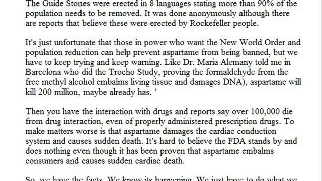 Aspartame-The Perferred Poison Of NWO Eugenisist смотреть онлайн