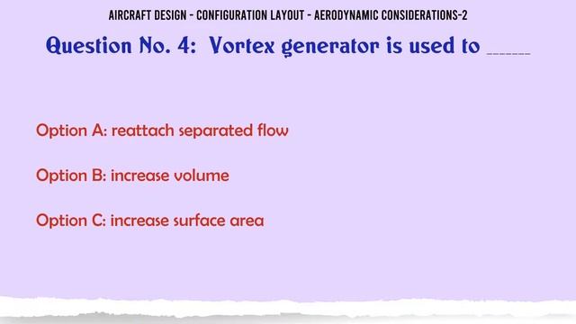 MCQ Questions Configuration Layout - Aerodynamic Considerations-2 with Answers смотреть онлайн