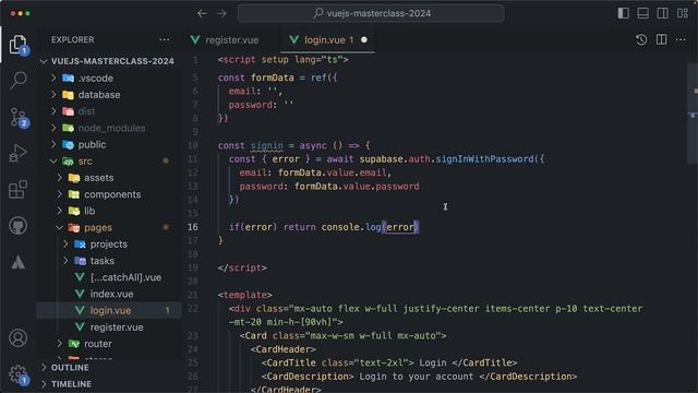 05_Login Users with Supabase Auth and Vue смотреть онлайн