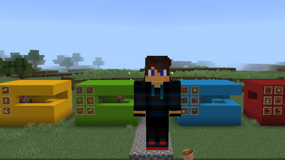 В нашу деревню приехали жители продавцы в майнкрафт