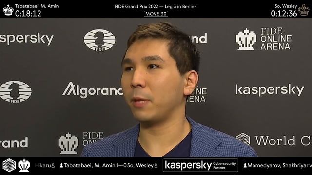 Wesley So and Amin Tabatabaei after Game 2 of the FIDE Grand Prix in Berlin Semifinals | Interview смотреть онлайн