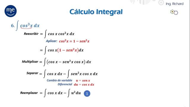 🎯 Integral de Coseno al cubo 🚀 Integrales Trigonometricas | Ejercicio 6: Integral cos^3(x) смотреть онлайн