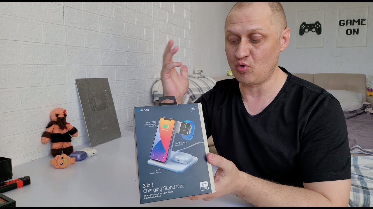DEPPA Быстрая беспроводная зарядка 3 в 1 для IPhone, Apple, AirPods смотреть онлайн