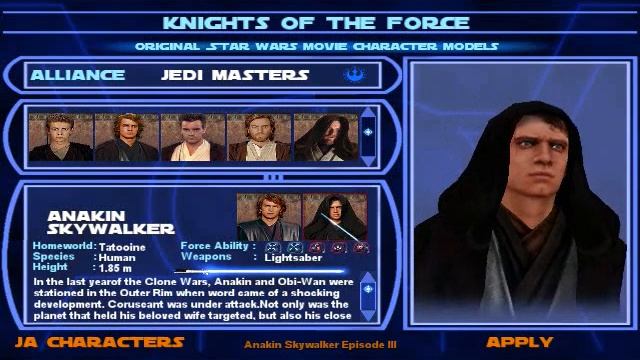 Jedi AcademyKOTF Charactors part 1 Sith Lords & Jedi Masters смотреть онлайн