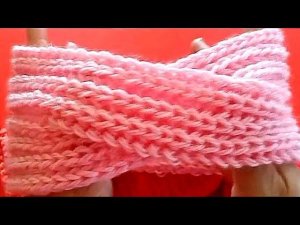 Показываю, как связать повязку на голову спицами, пышной резинкой