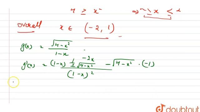 "If `f(x)=sin(log)_e{(sqrt(4-x^2))/(1-x)}` , then the domain of `f(x)` is _____ and its range смотреть онлайн
