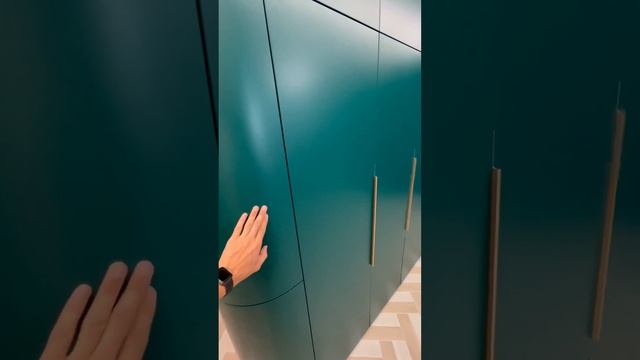 Шкаф в прихожую эмаль Blue Green, наполнение Hettich