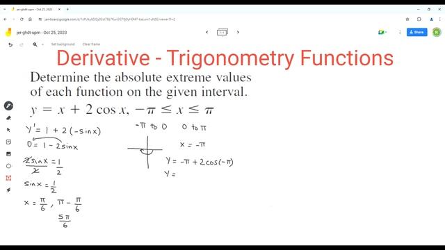 ABSOLUTE EXTREME VALUES Of Function y = x + 2cos(x) смотреть онлайн