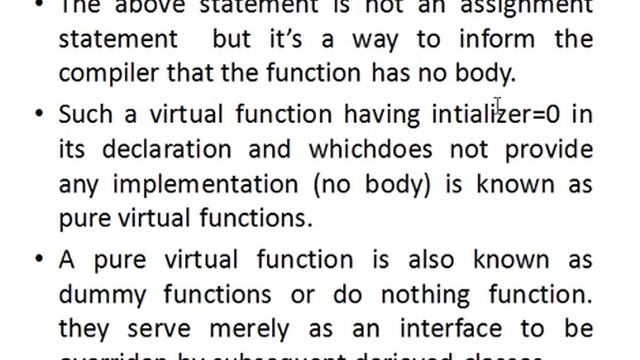 Pure virtual function in C++ смотреть онлайн