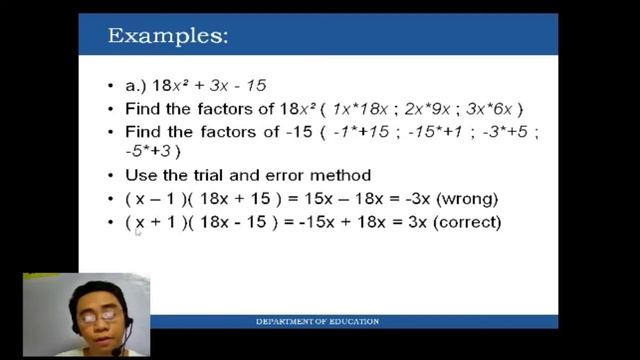 Math 8 - Quarter 1 - Week 1 - Lesson 1.6 - Factoring General Trinomial where a is greater than 1 смотреть онлайн