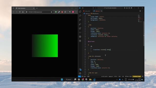 animation in CSS 3d cube смотреть онлайн