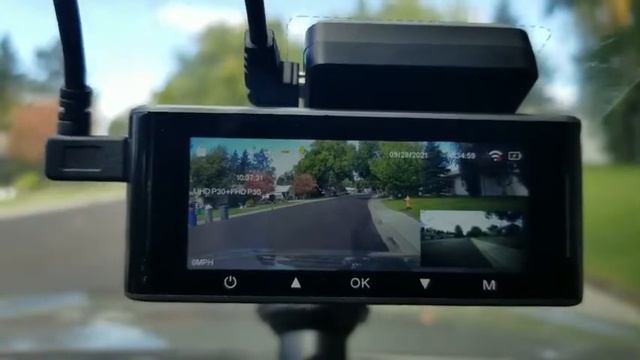 AZDOME M550 DashCam 3 Channel, 4K+1080P, Built-in WiFi GPS, IR Night Vision, Capacitor, Parking Mod