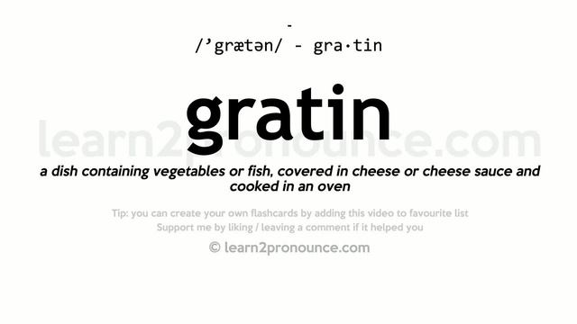 Pronunciation of Gratin | Definition of Gratin смотреть онлайн