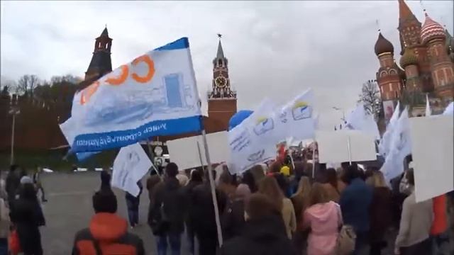 2015 - Парад 1 мая - ССО НИУ МГСУ в колонне МООО "РСО" смотреть онлайн