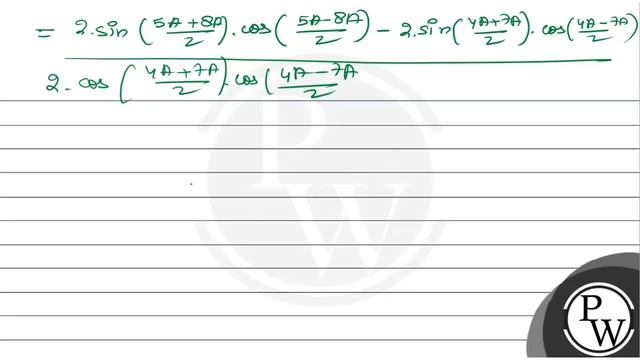 Prove that:
\[
\frac{\sin 5 A-\sin 7 A+\sin 8 A-\sin 4 A}{\cos 4 A+\cos 7 A-\cos 5 A-\cos 8 A}=\... смотреть онлайн