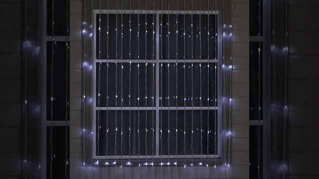Гирлянда «Водопад» 2 × 6 м, IP44, УМС, белая нить, 1500 LED, свечение белое (арт.1000837390)