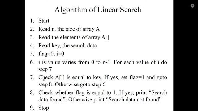 Linear Search: Algorithm, Pseudocode and Flowchart смотреть онлайн