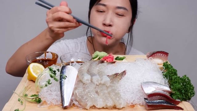 전어 고등어 생새우 회 리얼사운드 먹방 ASMR RAW SEAFOOD(GIZZARD SHAD,MACKEREL,SHRIMP) MUKBANG EATING SOUNDS | NAJIN