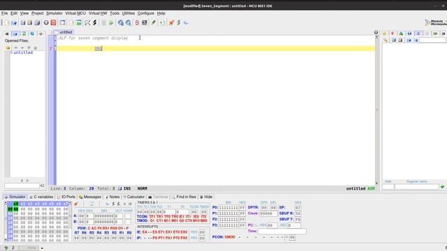 Simulation of Interfacing a Seven Segment Display to 8051 Microcontroller using MCU 8051 IDE смотреть онлайн
