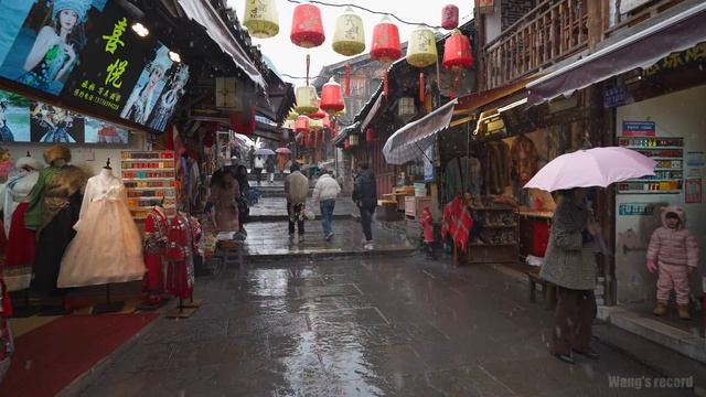 China Village Walk On Snowy Day, Qingyan Village, Guizhou