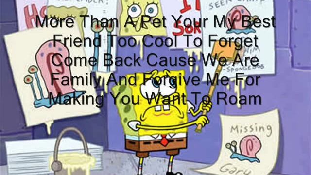Spongebob SquarePants- Gary Come Home (Lyrics) смотреть онлайн