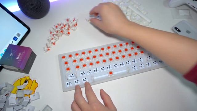 White Pudding Keycaps on GamaKay K66 - Unboxing & Typing Sounds смотреть онлайн