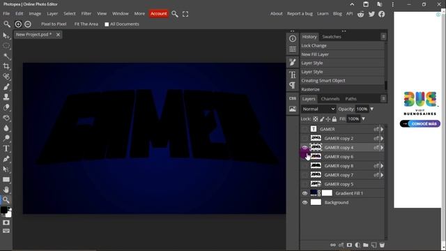 SUPER NEON 3D TEXT - PHOTOPEA ONLINE TUTORIAL смотреть онлайн