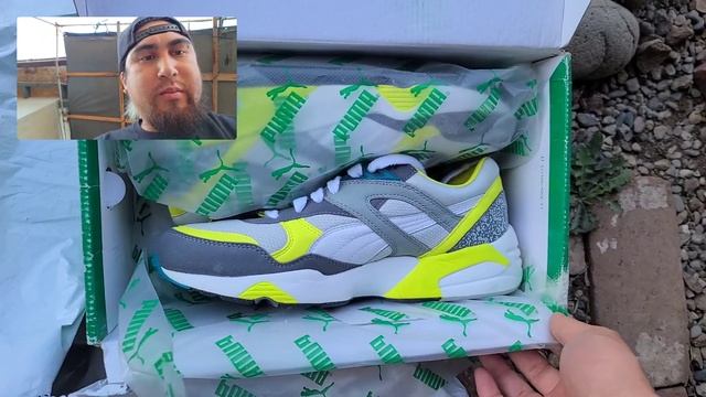 Trinomic Puma Grey w Neon Green unboxing смотреть онлайн