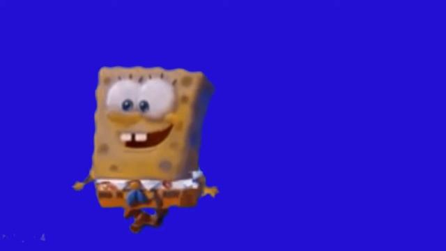 spongebob in 3D 🚶 walks from right to left in Blue screen /🦀k. v. Nandhu🦀 смотреть онлайн