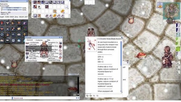MY RUNE KNIGHT HUNDRED SPEARS FARMING BUILD [OMG! RAGNAROK ONLINE]