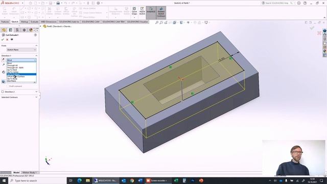 Solidworks Beginner Tutorial - Extrude Boss/Cut смотреть онлайн