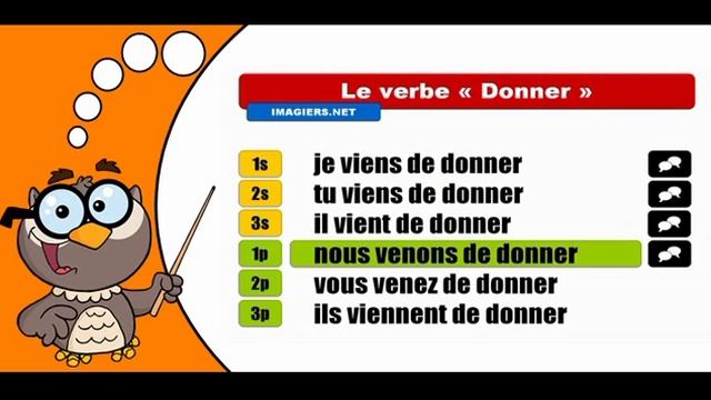 Изучение французского языка сопряжения # Donner # Passé récent смотреть онлайн