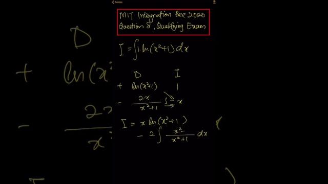 ∫ln(x² + 1) dx. MIT Integration Bee 2020, Question 8, Qualifying Exam. смотреть онлайн