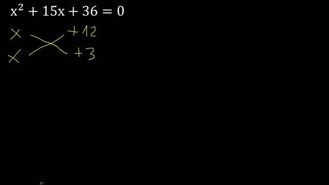 x^2+15x+36=0 ecuacion cuadratica , grado 2 , segundo grado , x2+15x+36=0 aspa simple metodo смотреть онлайн