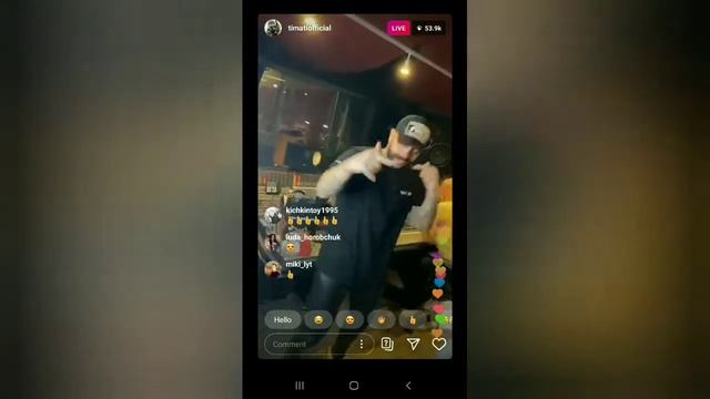 Timati Instagram live, singing his new song. смотреть онлайн