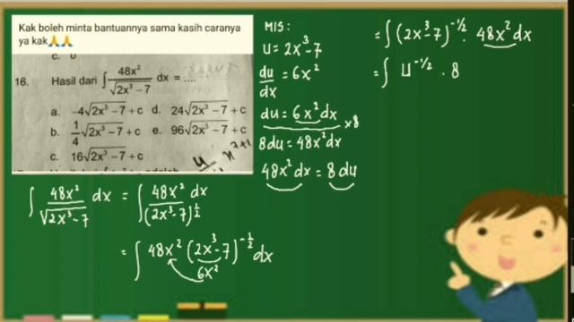 Matematika Kelas XI | Menyelesaikan soal integral tak tentu dengan metode subatitusi смотреть онлайн