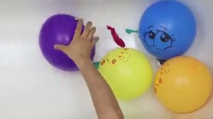 Воздушные шарики Учим цвета для детей Лопаем шарики