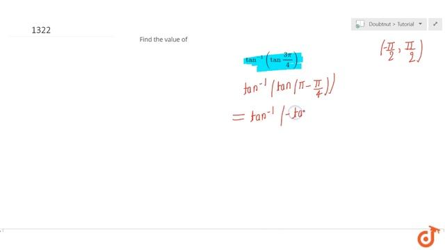 Find the value of `tan^(-1)(tan(3pi)/4)`... смотреть онлайн