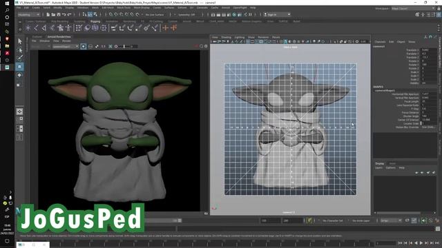 👽Baby Yoda cartoon - Model 3D смотреть онлайн