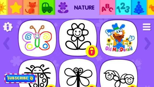 Drawing and Coloring for Kids and Toddlers - Butterfly and Bird Fun App Games to Learn Colors смотреть онлайн