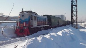 Тепловоз ТЭМ18ДМ-300. Манёвры с вагонами.