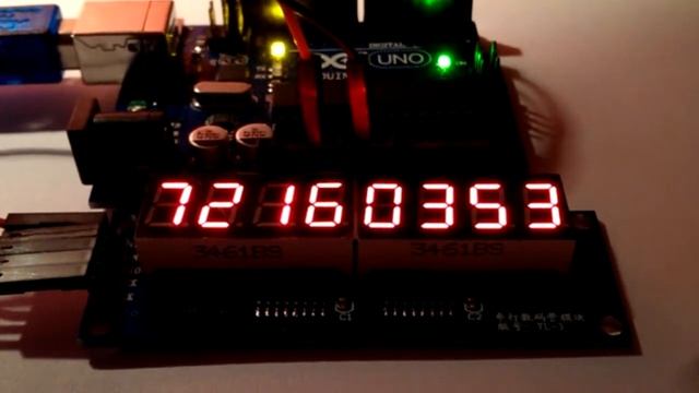 Control 8 x 7 Segment Display (3461BS) with an Arduino смотреть онлайн