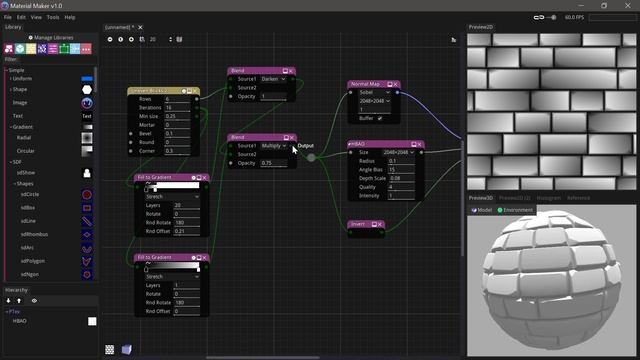 Material Maker - Quickie - Stylized Bricks in 21 Nodes смотреть онлайн